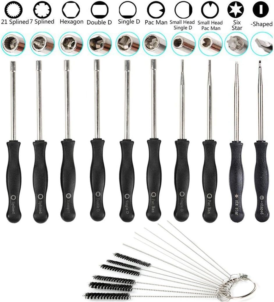 SUNREEK LSD-10P 10 Pack Carburetor Adjustment Tool with Carburetor Cleaning Brush Needle for Common 2 Cycle Small Engine ECHO STIHL Poulan Husqvarna MTD Ryobi Homelite Trimmer Weed Eater Chainsaw