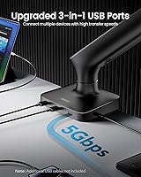 Vista 5 de Single Monitor Mount for 13-49 Inch Screens up to 24 lbs, Ergonomic Adjustable Monitor Arm with Built-in USB 3.0 Hub, Space-Saving VESA Desk Mount