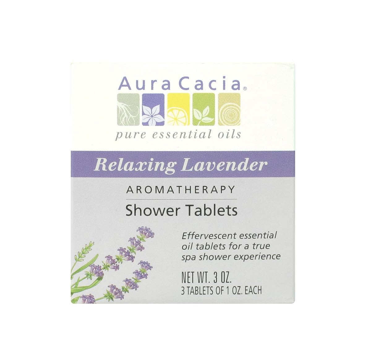 Shower Tablets Relaxing Lavender, 3 OZ.- 3 Tablets of 1 OZ. Each