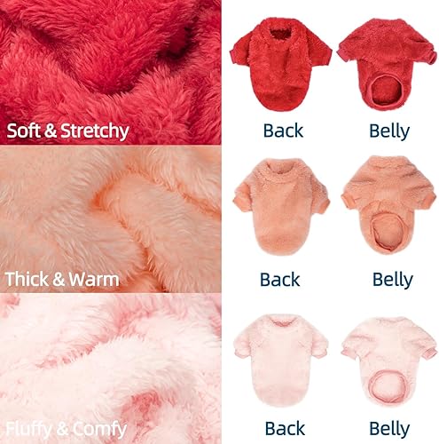 Miniatura 7 de Paquete de 3 suéteres para perros pequeños, suéteres para perros pequeños y niñas, abrigo para perro, abrigo para cachorros y gatos, ropa de