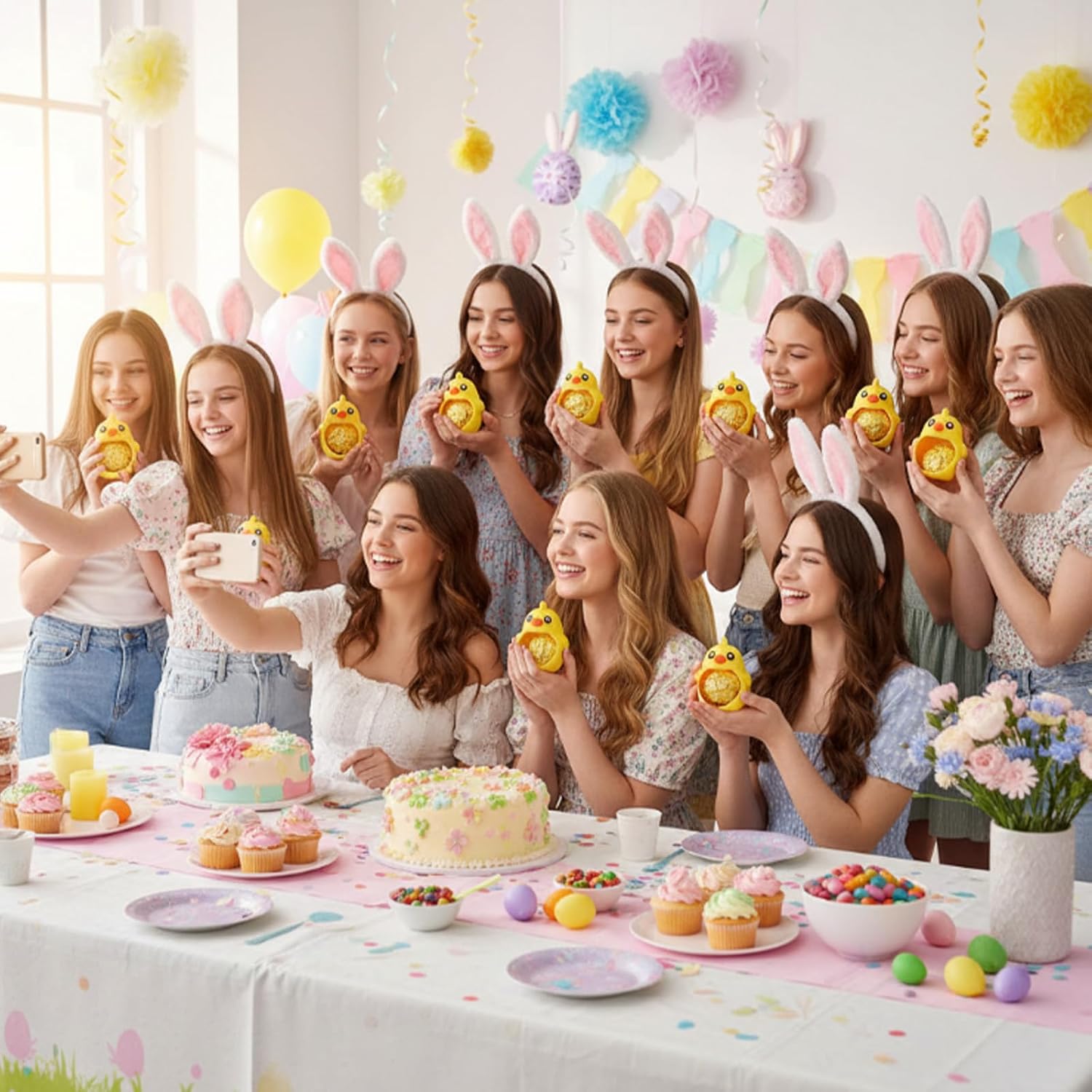 24 Pcs Chicken Candy Holder Yellow Chick Chocolate Package Party Supplies Party Gift Filler Chicken Greeting Candy Holder for School Cookie Sweets Parties Favor