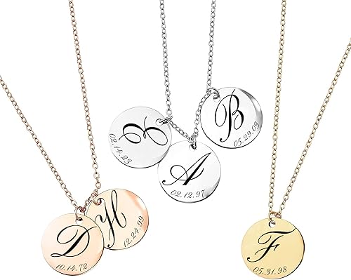 Miniatura 2 de MignonandMignon Personalized Initial Necklace for Women, Gift for Mom, Custom Kids Name Jewelry, Unique Gifts for Teen Girls, Birthdays, and