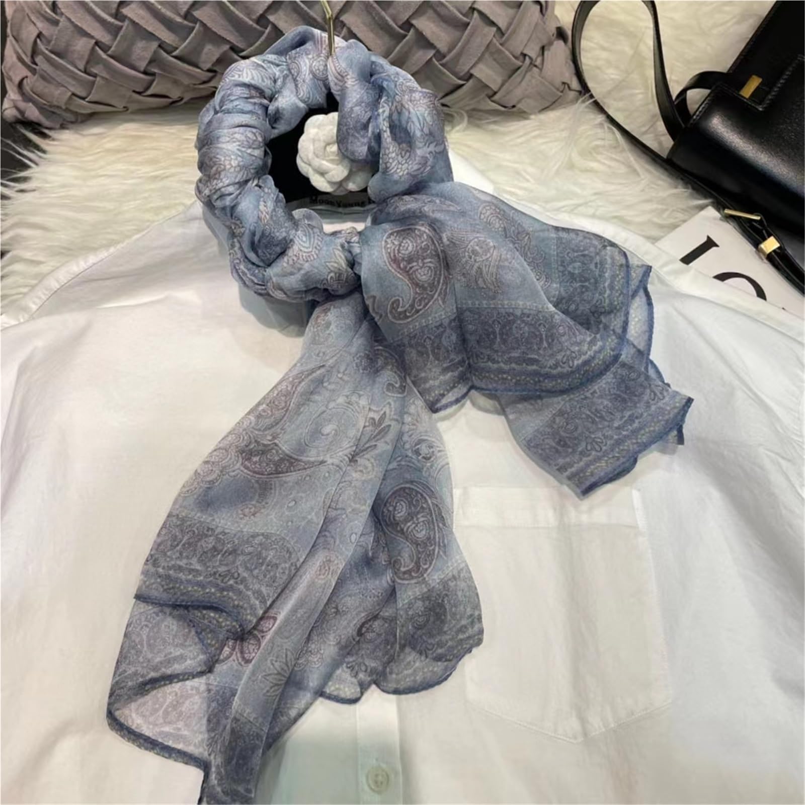Primaverile Grande Leggera Sciarpa di seta Mantella Moda Donna Sciarpe lunghe Foulard chiffon design plaisley