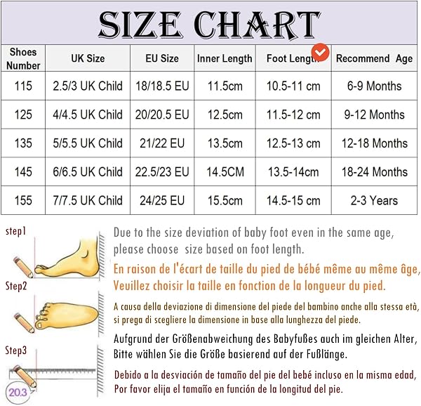 0-3 Ans Chaussures Bebe Garcon Fille Chaussures Bebe Premier Pas Doux et Respirant Confortable - 3