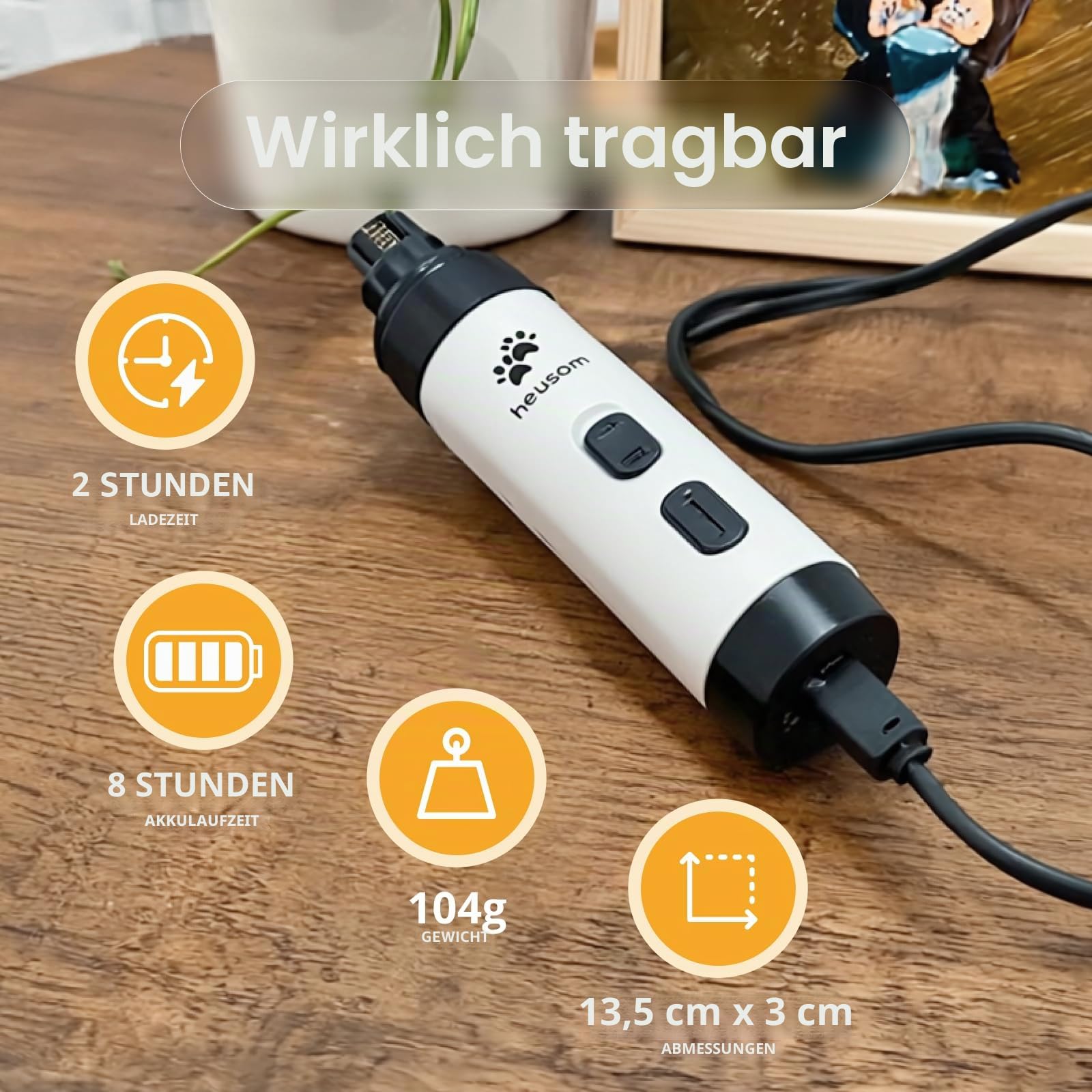Silent Groom Pro Pet Nagelschleifer | Flüsterleiser Krallentrimmer für Hunde, Katzen und andere Tiere | Sichere & stressfreie Nagelpflege, ideal für empfindliche Hunde aller Rassen & Größen