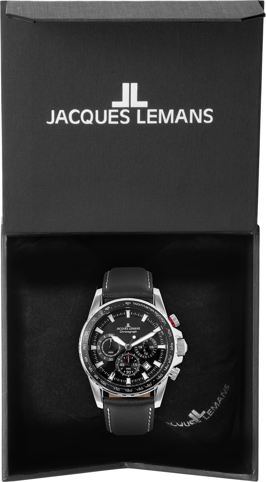 JACQUES LEMANS - Chronographen Liverpool - Quartz Uhrwerk - Gehäusedicke: 11.8 mm - Edelstahl - 10 ATM