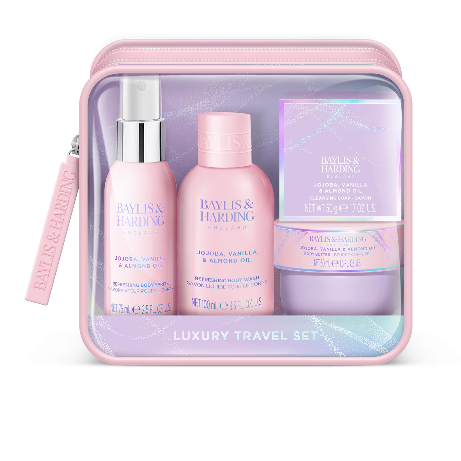 Baylis & Harding Jojoba, Vanilla & Almond Oil Luxury Travel Wash Bag Gift Set - Vegan Friendly, Medium to Large - Image 2
