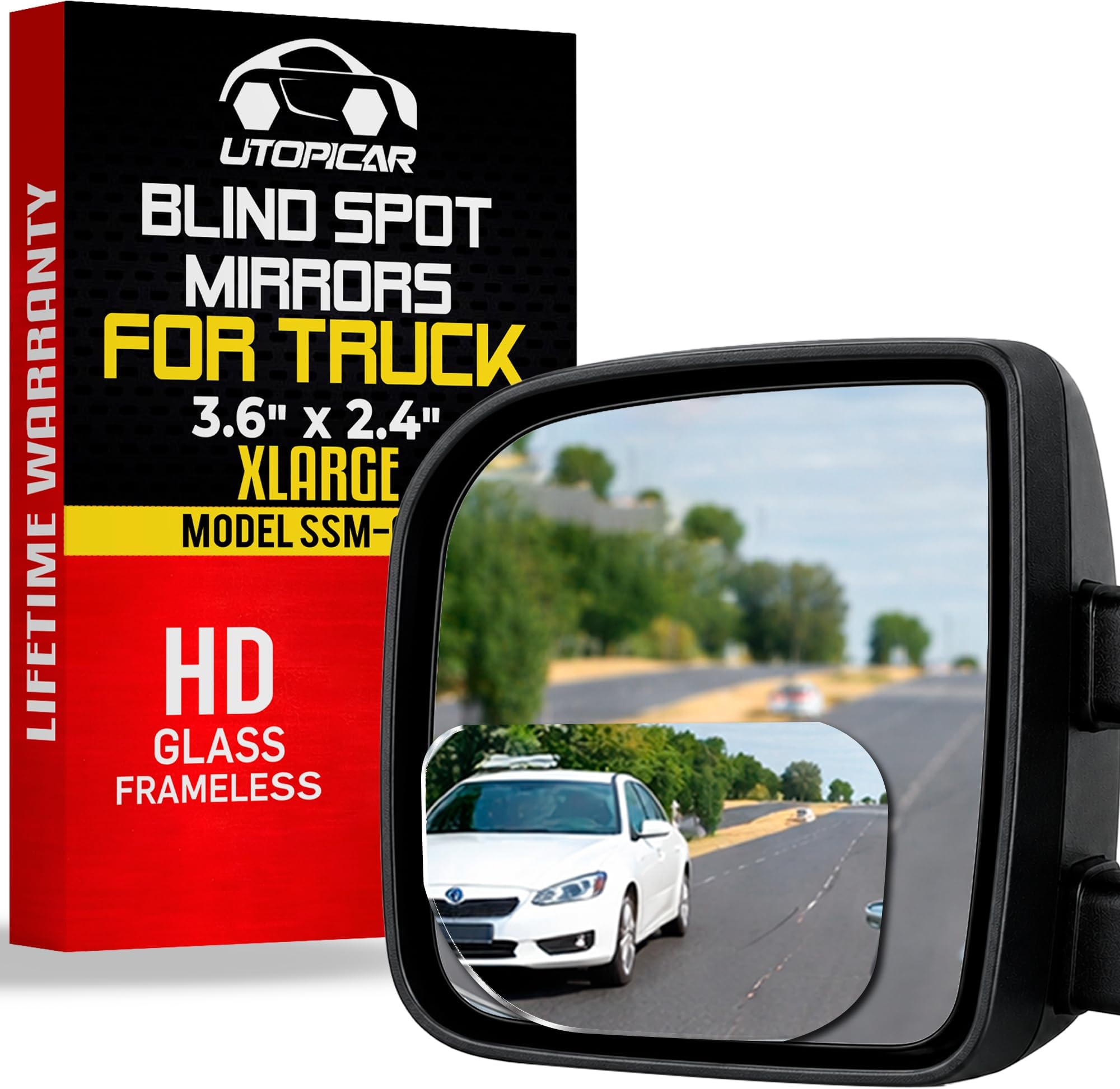 Utopicar Blind Spot Mirrors. XLarge for SUV, Truck, and Pick-up Engineered by for Blind Side. (2 Pack)