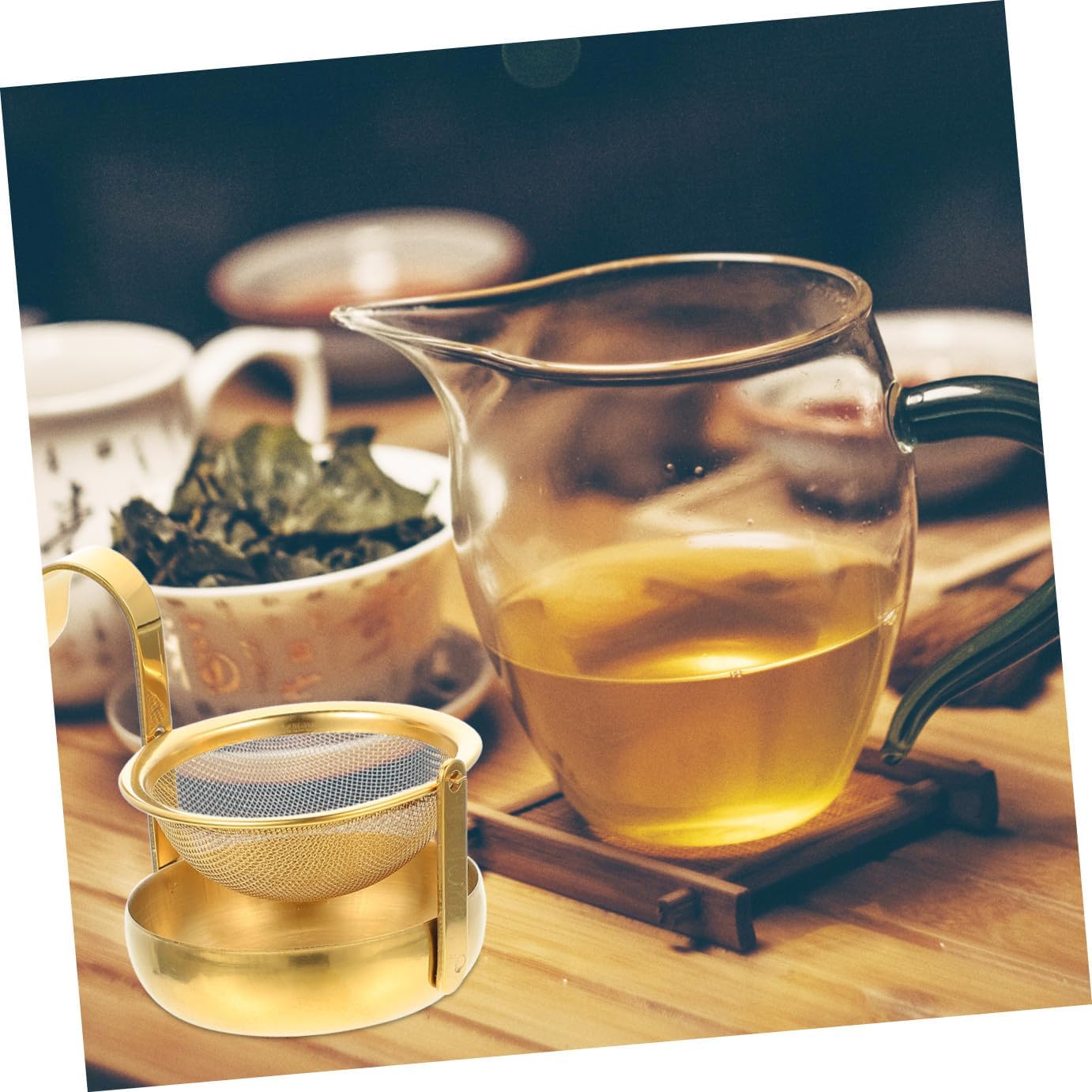 Ciieeo 5pcs Loose Tea Infuser Rotating Stainless Steel Tea Strainer for Kitchen Fine Mesh Filter for Brewing