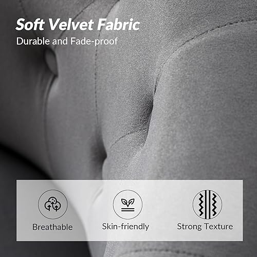 Miniatura 5 de HULALA HOME Silla decorativa de terciopelo, moderna silla tapizada de tela sin brazos con respaldo de alas con patas de madera maciza, cómoda silla