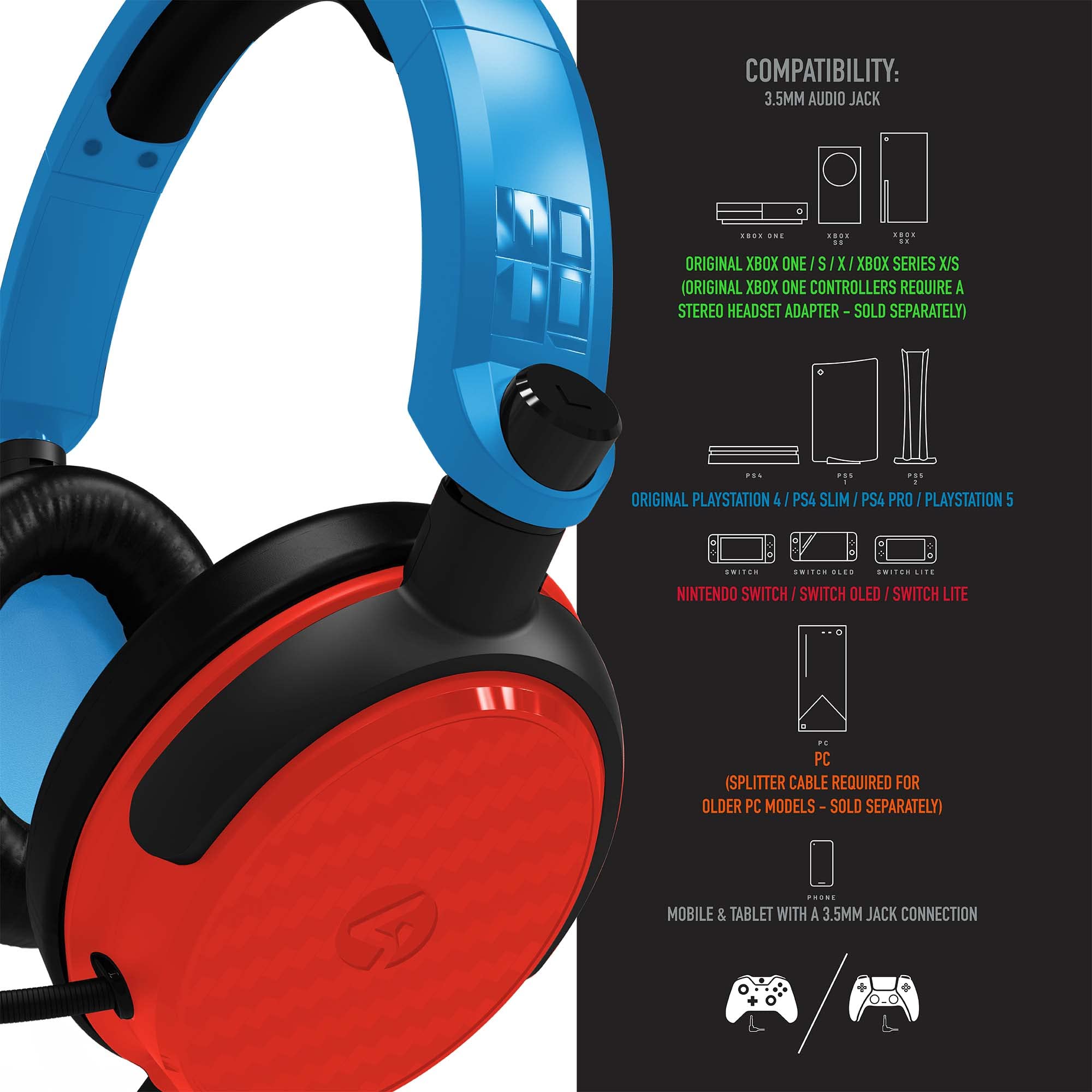 Amazon.co.jp: 4Gamers C6-100 レッド&ブルー オーバーイヤーゲーム用