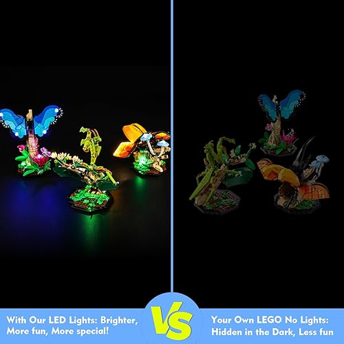 Miniatura 4 de Kit de luces LED para Lego The Insect Collection 21342 Ideas Bugs, accesorios de iluminación compatibles con Lego Nature 21342 Butterfly Set (solo