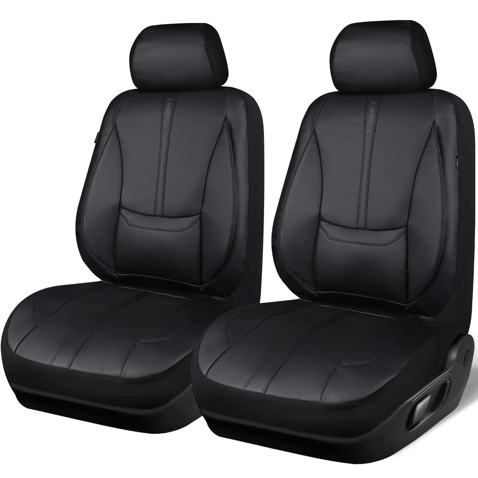 CAR PASS Nappa Leather Car Seat Covers Water Resistant 3D Foam Faux Leather Seat Covers Lumbar Support Automotive — view 7