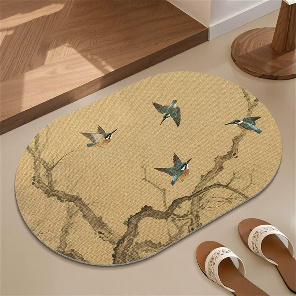 Tapis de bain super absorbant jaune 60x90cm pour une décoration de WC