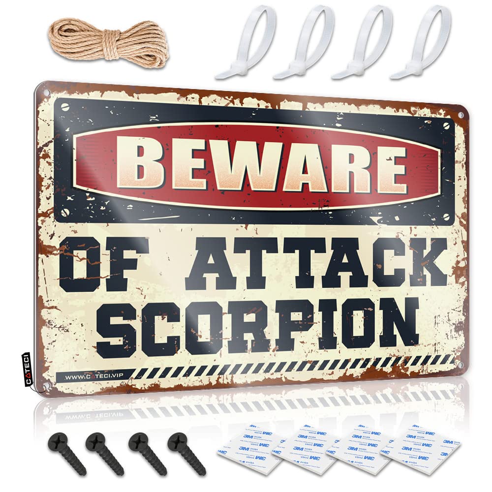Western Wall Signs, Stuff Haves Beware Of Attack Scorpion | Farmhouse Terrace Decor(30X40CM)