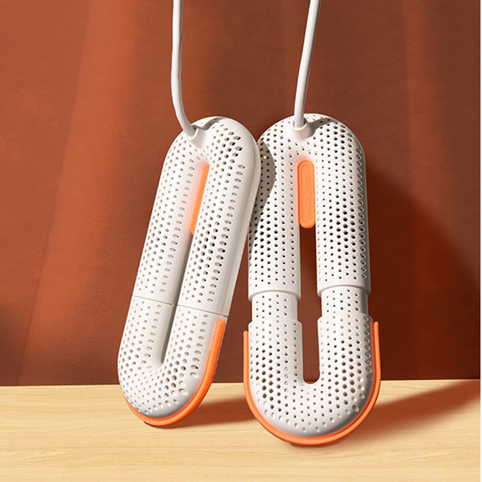 Asciugascarpe, con Timer Scaldapiedi Portatile per Scarpe, Scarponi da Sci, Guanti, Calzini in Inverno/Giorni di Pioggia,Bianco