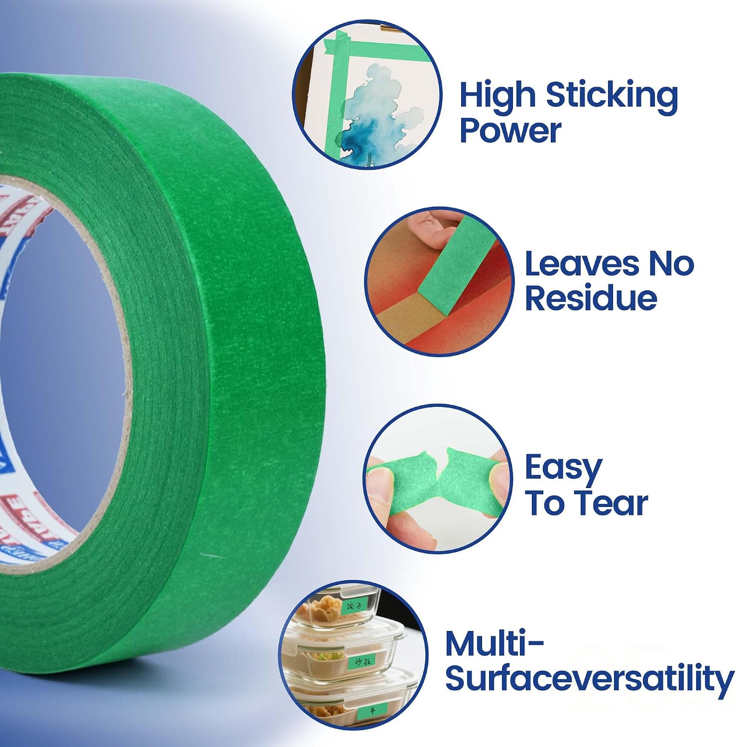 Adhes Green Masking Tape Painter Tape Dispenser 25mm x 50m