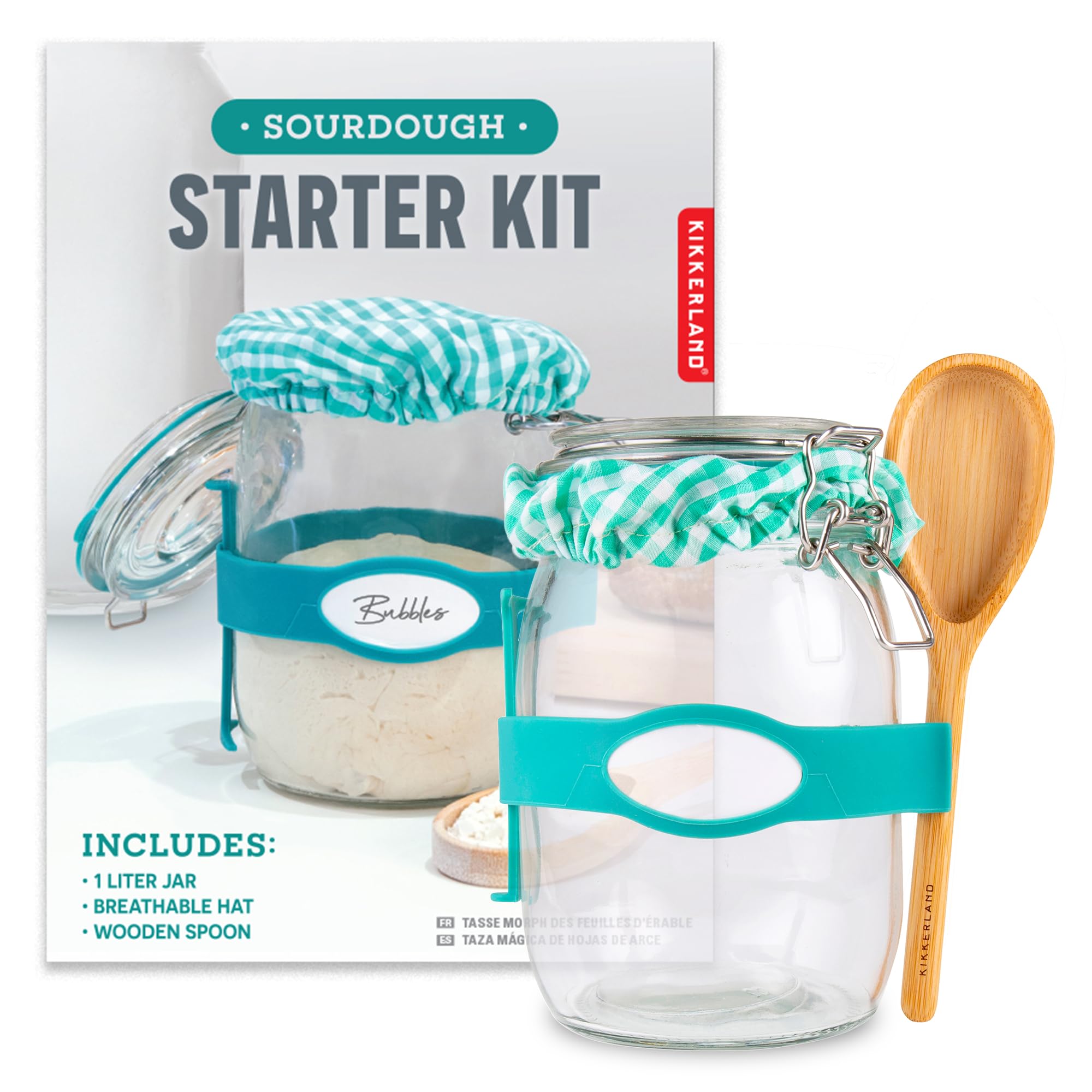 Sourdough Starter Kit – Includes Glass Jar, Spurtle, Cloth & More For Beginner Bakers