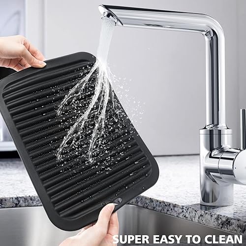 Miniatura 7 de Salvamanteles de silicona para ollas y sartenes calientes, paquete de 3 soportes resistentes al calor para cocina, tapete de silicona grande para