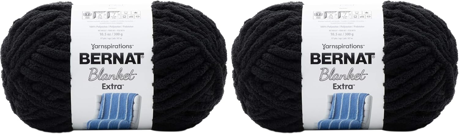 Bernat Black Blanket Extra (Pack of 2) - Jumbo Yarn - Polyester