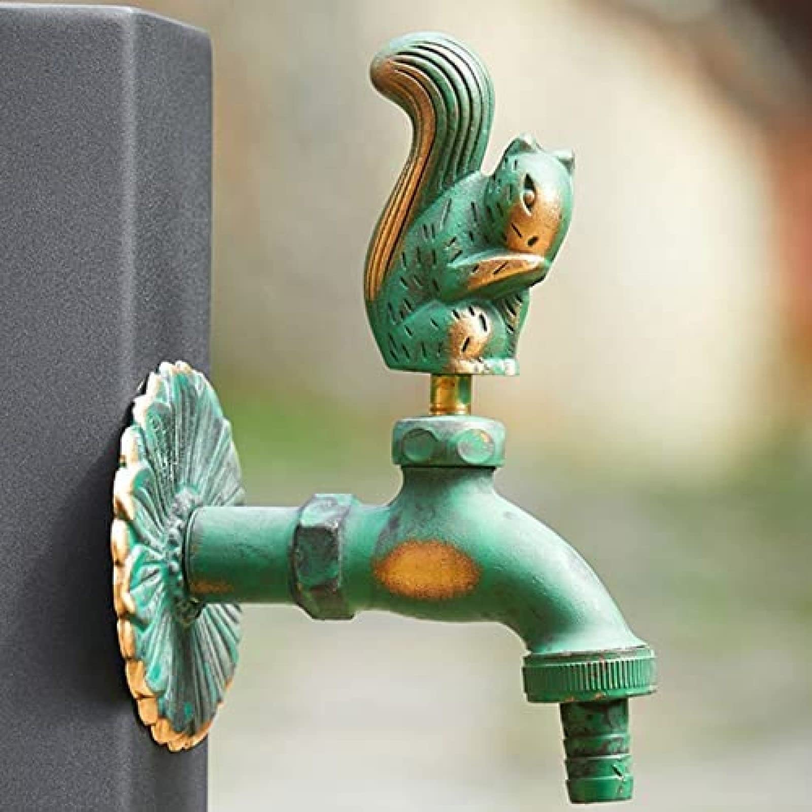 Grifo de jardín Retro, Grifo Decorativo de Pared Exterior, Lavadora Antigua para el hogar, Kit de grifos Exteriores, C