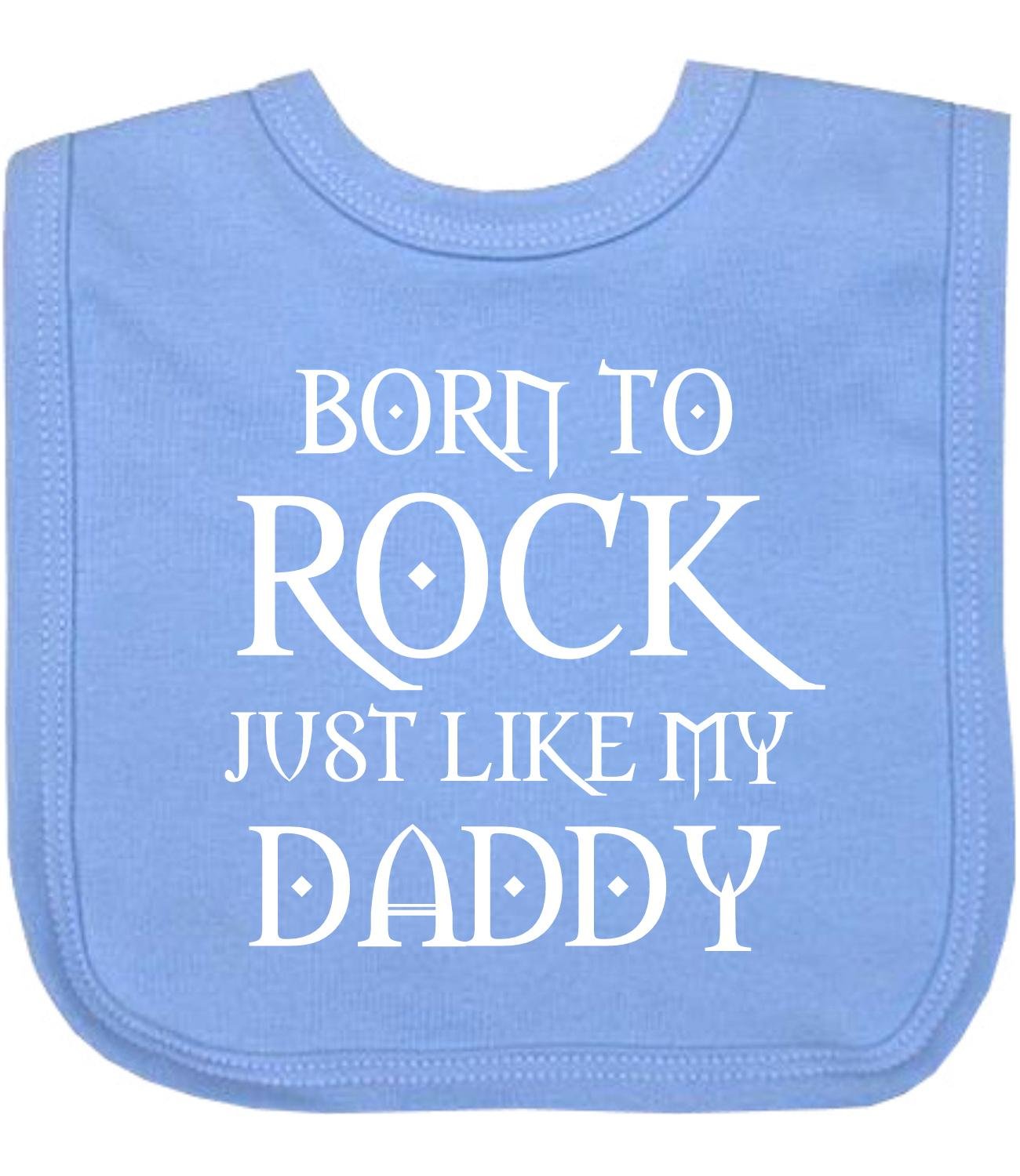 BabyPrem Baby Bib Born to Rock Like Daddy Clothes Hook and Loop One Size SKY BLUE