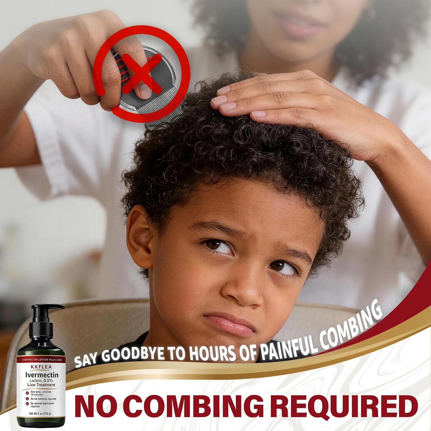 Ivermectin Lotion 0.5% Lice Treatment, Fast-Acting, Head Lice & Eggs Treatment, No Nit Combing Required, for Children & Adults, 5 oz.