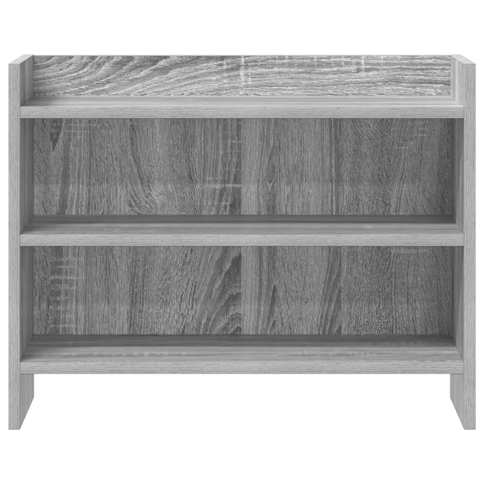 Mobile TV in legno grigio sonoma 60 x 33 x 47 cm, mobile basso con 2 ripiani e ampio spazio di archiviazione, facile da pulire, per soggiorno, gaming e home theatre