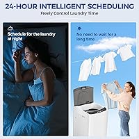 Vista 8 de Nictemaw Portable Washing Machine 15.6Lbs Capacity Portable Washer with Drain Pump 2.1Cu.ft Full-Automatic Compact Washer with 10 Programs 8 Water