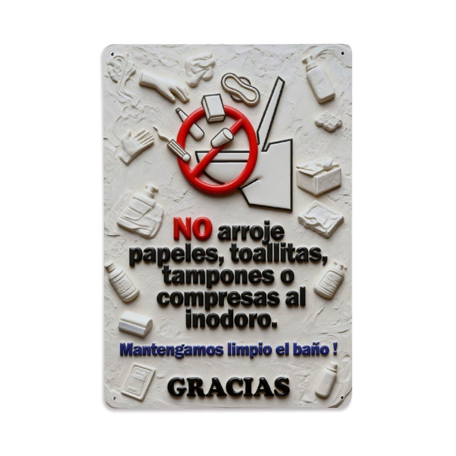 No Littering Do Not Throw Paper, Vintage Metal Tin Sign Retro Wall Decor, Bar Garage Cafe Kitchen Home Wall Art Poster Decoration 8x12inches