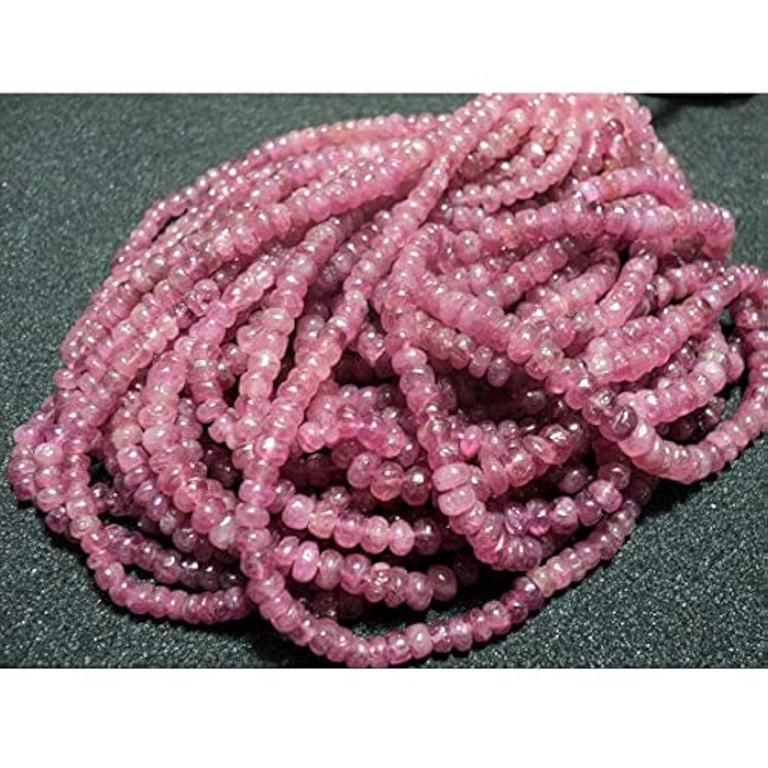 Tourmaline rose 5mm en perles rondelles naturelles : intercalaires pour créations artisanales
