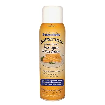 Butter Buds Buttermist Food Spray & Pan Release High-Smoke Point Cooking Oil Mist Made with Natural Butter Flavor, 17 Oz