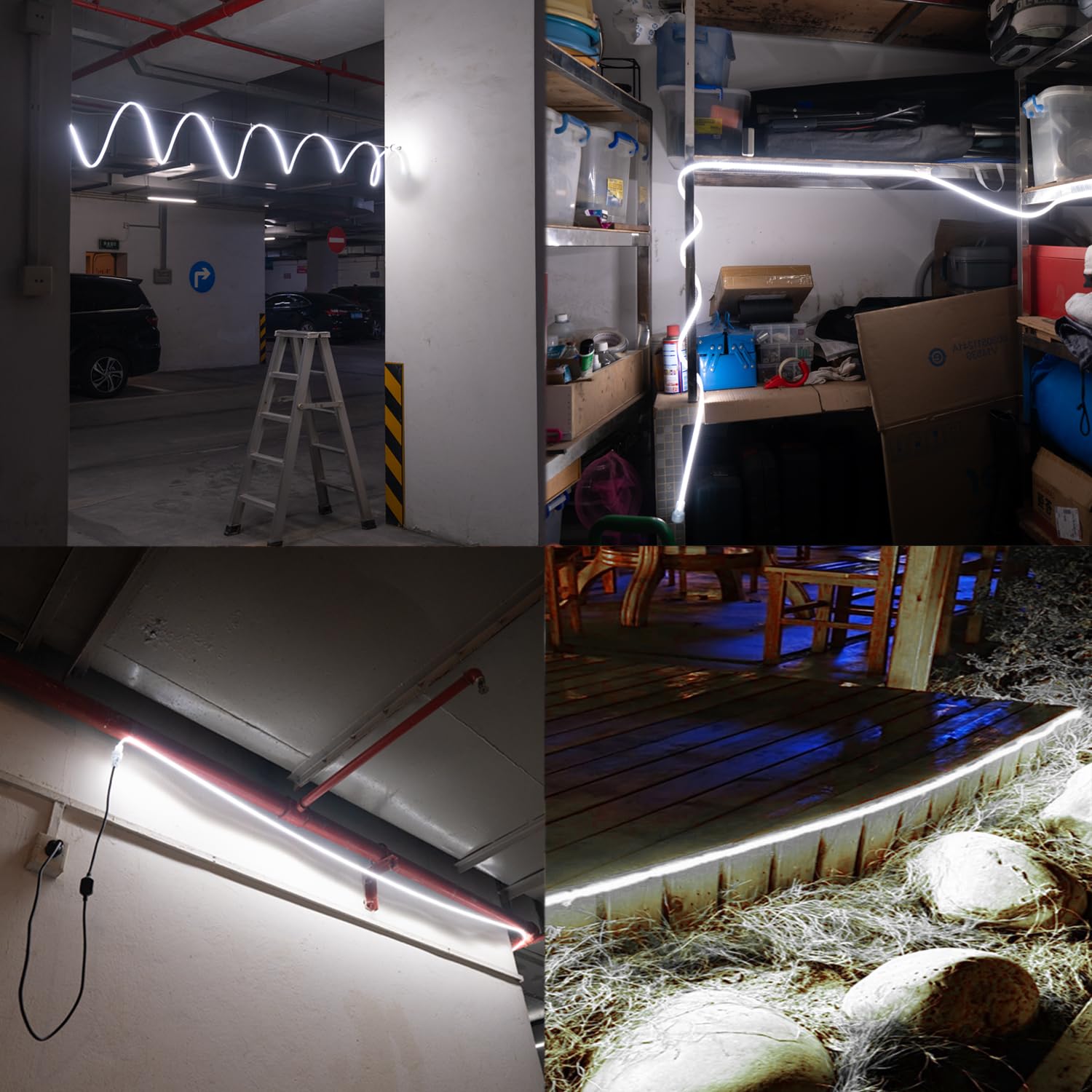 LED Baustrahler,LED streifen,20m,220V,230V,IP54, 6500K,Arbeitsleuchte, led lichtschlauch, Baustellenlampe,Bau,Garage,Garten,Innen und Außen