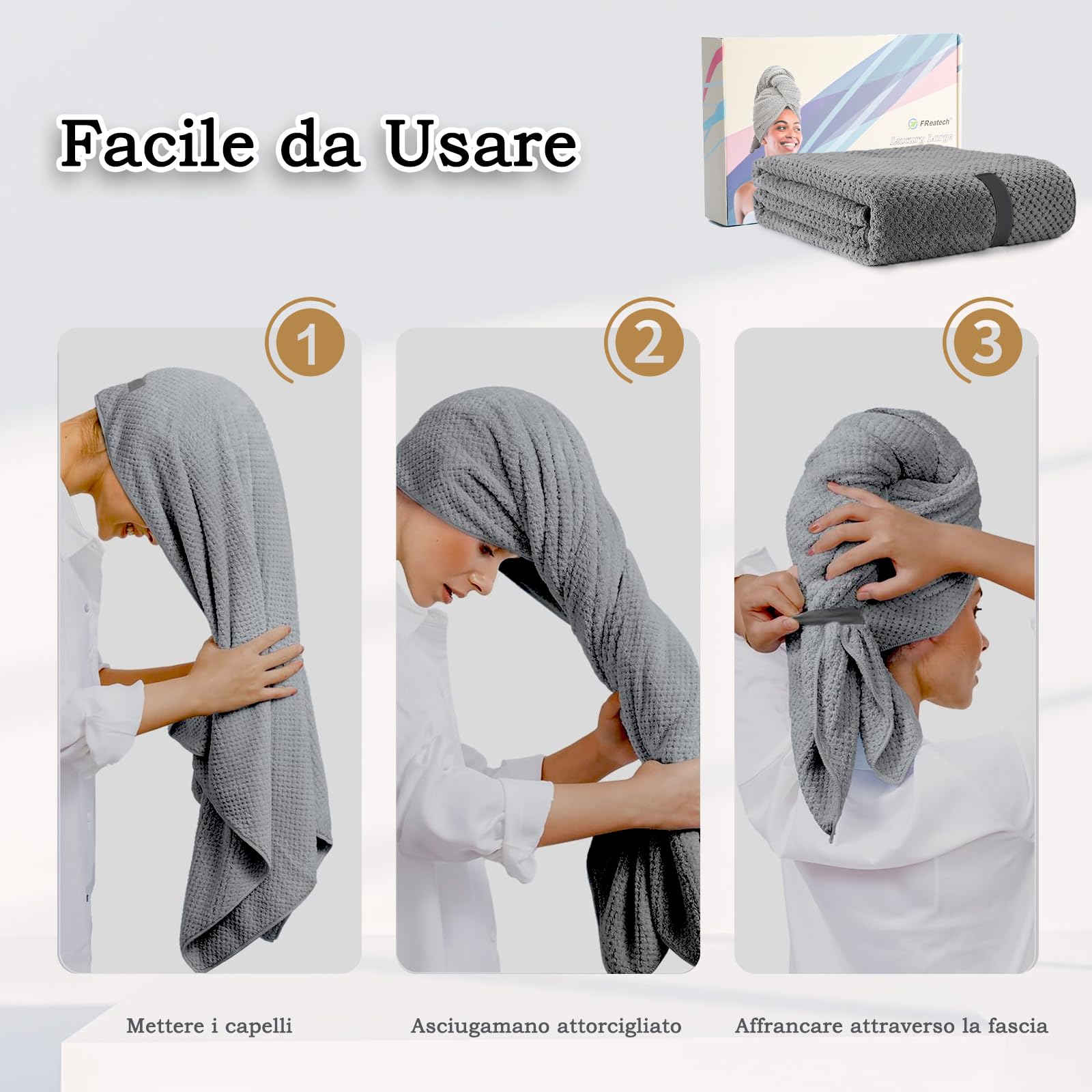 Acconciature Come Usare Il Foulard In Testa Asciugamano Capelli Asciugamano  Per Capelli In Microfibra