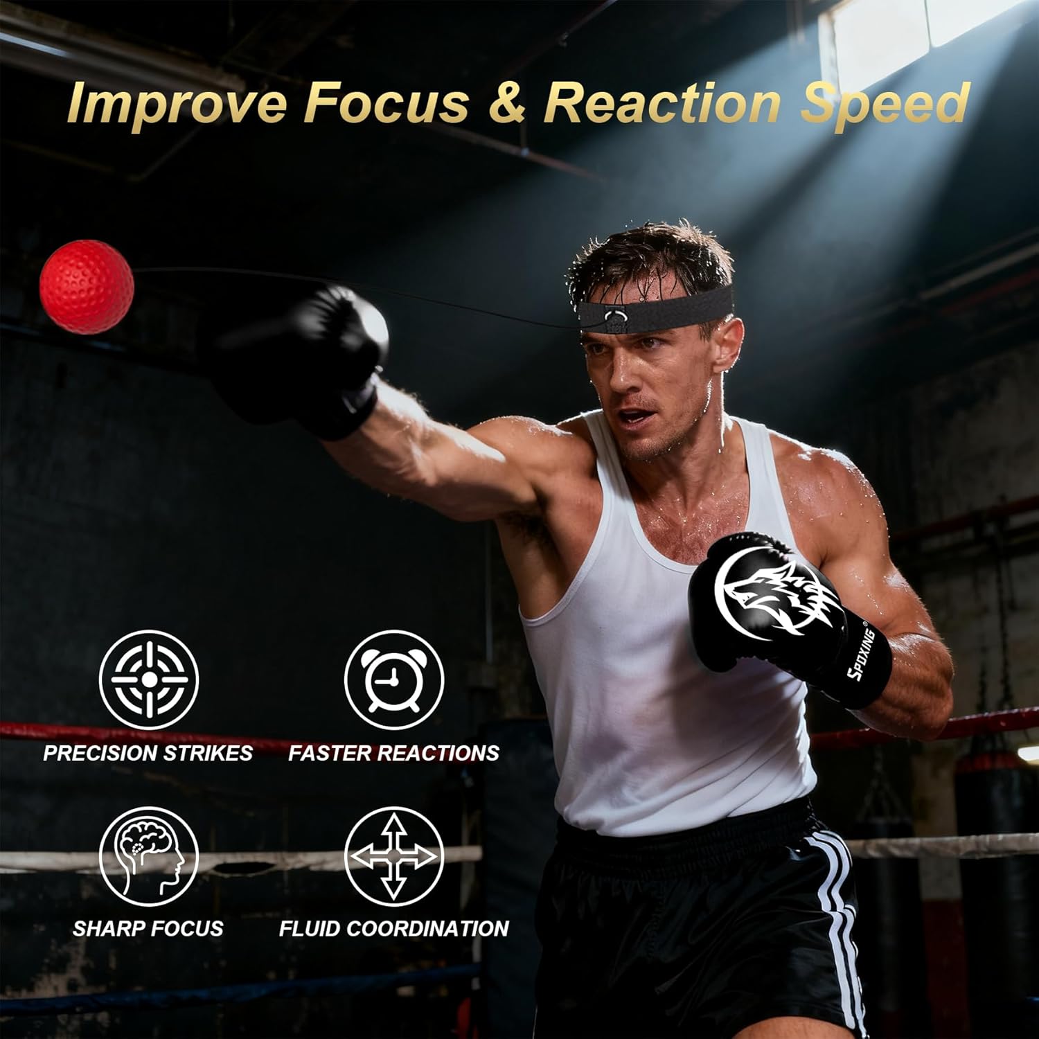 Punching Bag for Adults, 70" Boxing Bag with Stand, Freestanding Heavy Bag with Boxing Gloves, Reflex Ball Set, Kickboxing Bag Training Equipment for Muay Thai, MMA, Gym, Training, Fitness