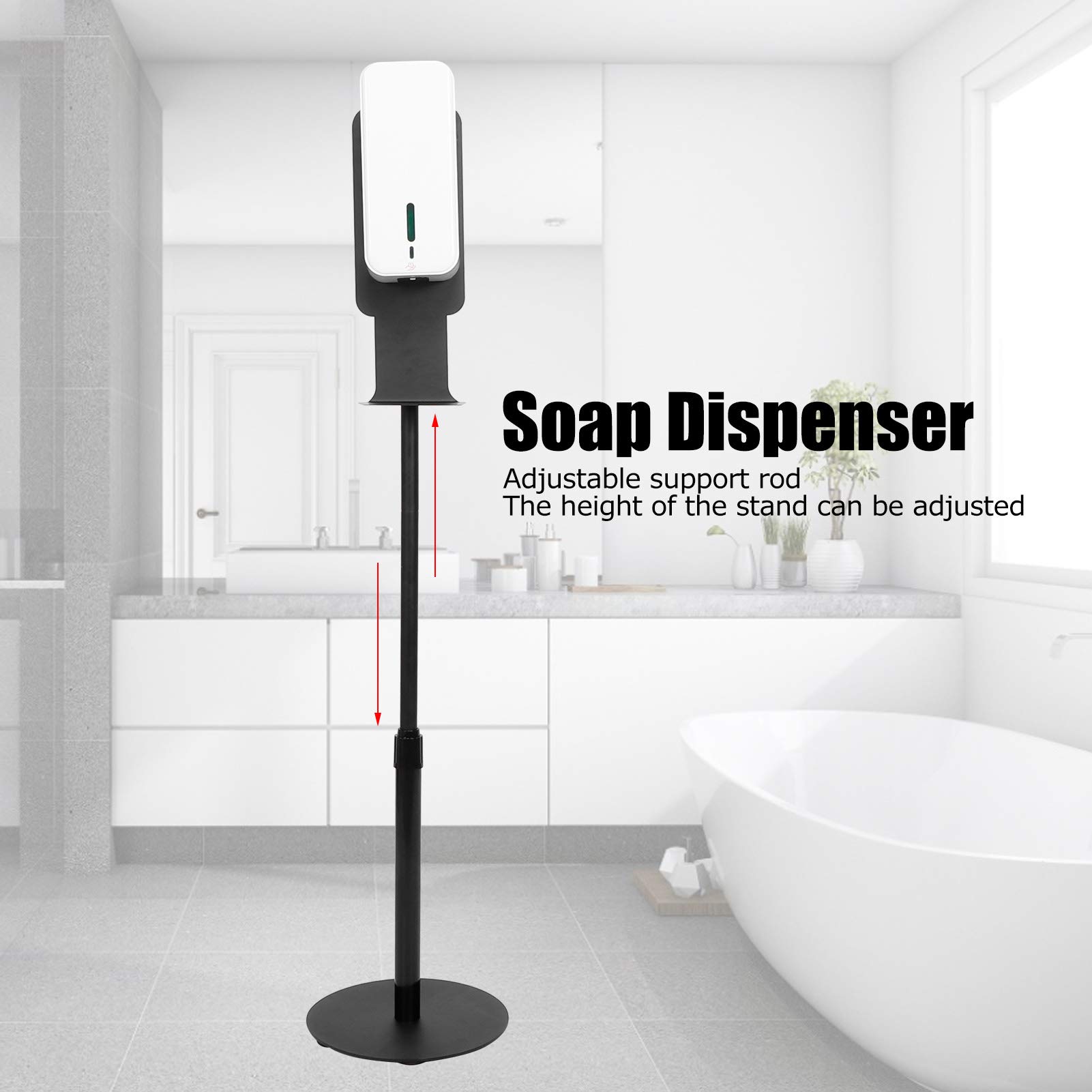 Dozownik Mydł 1500ML duż Pojemność Stojący Regulowana Wysokość (Model w sprayu 9004G+108)