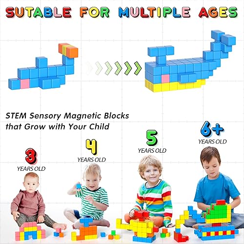 Miniatura 3 de 42PCS Magnetic Blocks Toddler Toys for 3 4 5 6 Year Old Boys and Girls Building Blocks for Toddlers Toddler Toys Age 2-4 Sensory - Montessori -