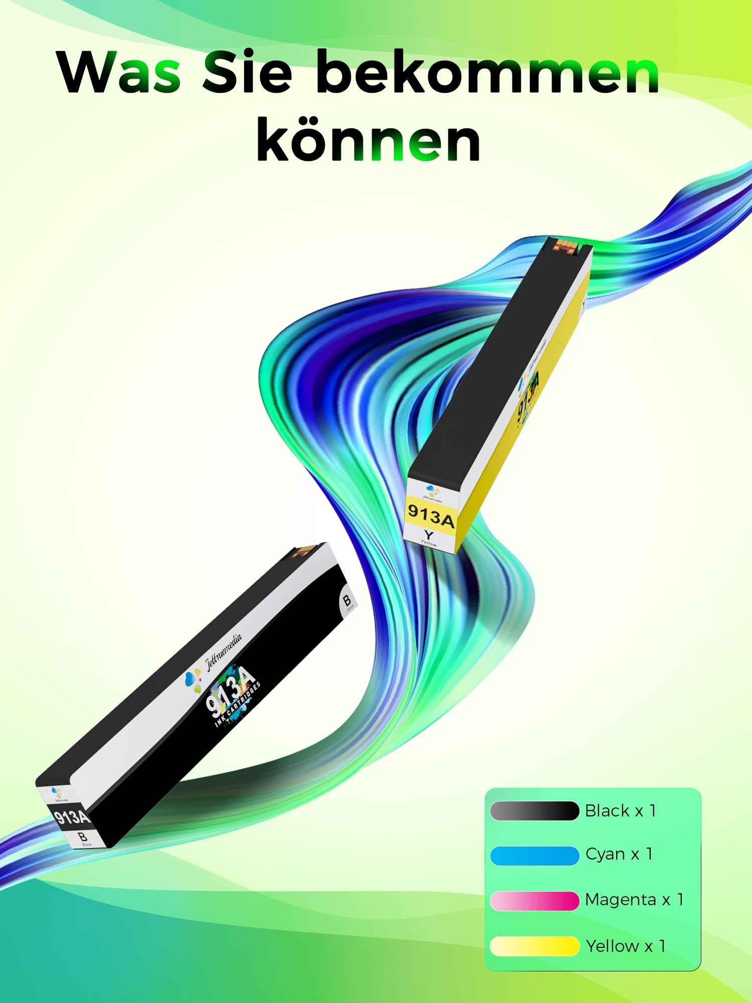 913A Druckerpatrone Kompatibel für HP 913 A Patronen PageWide 377dw 477dw | 913 A Tintenpatronen für 452dw 452dn 577dw p55250dw 352dw 352dn 377dw 377dn 552dw 452 477 577z 577dw P57550dw MFP, 4er-Pack