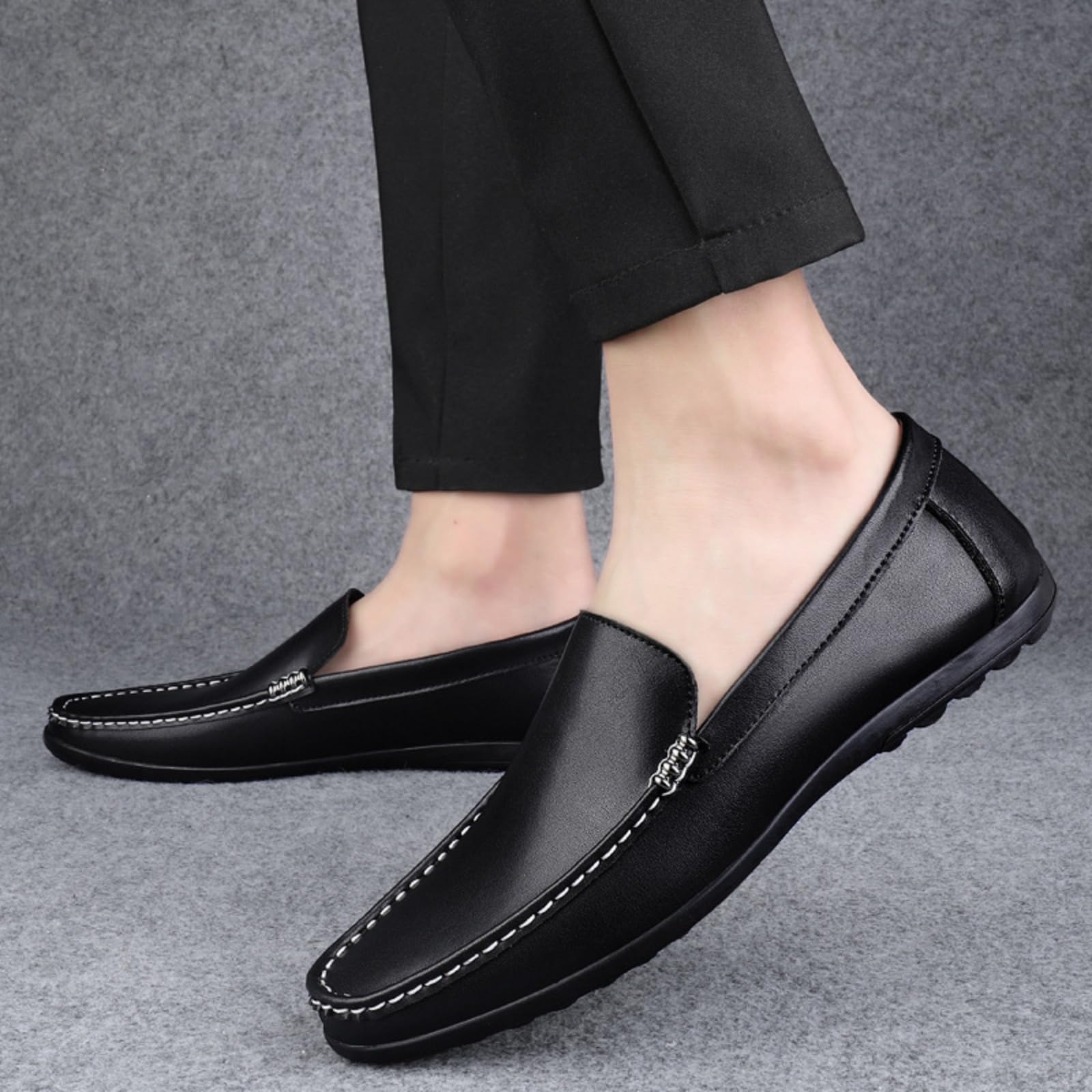 Hixingo Scarpe da Guida da Uomo in Pelle
