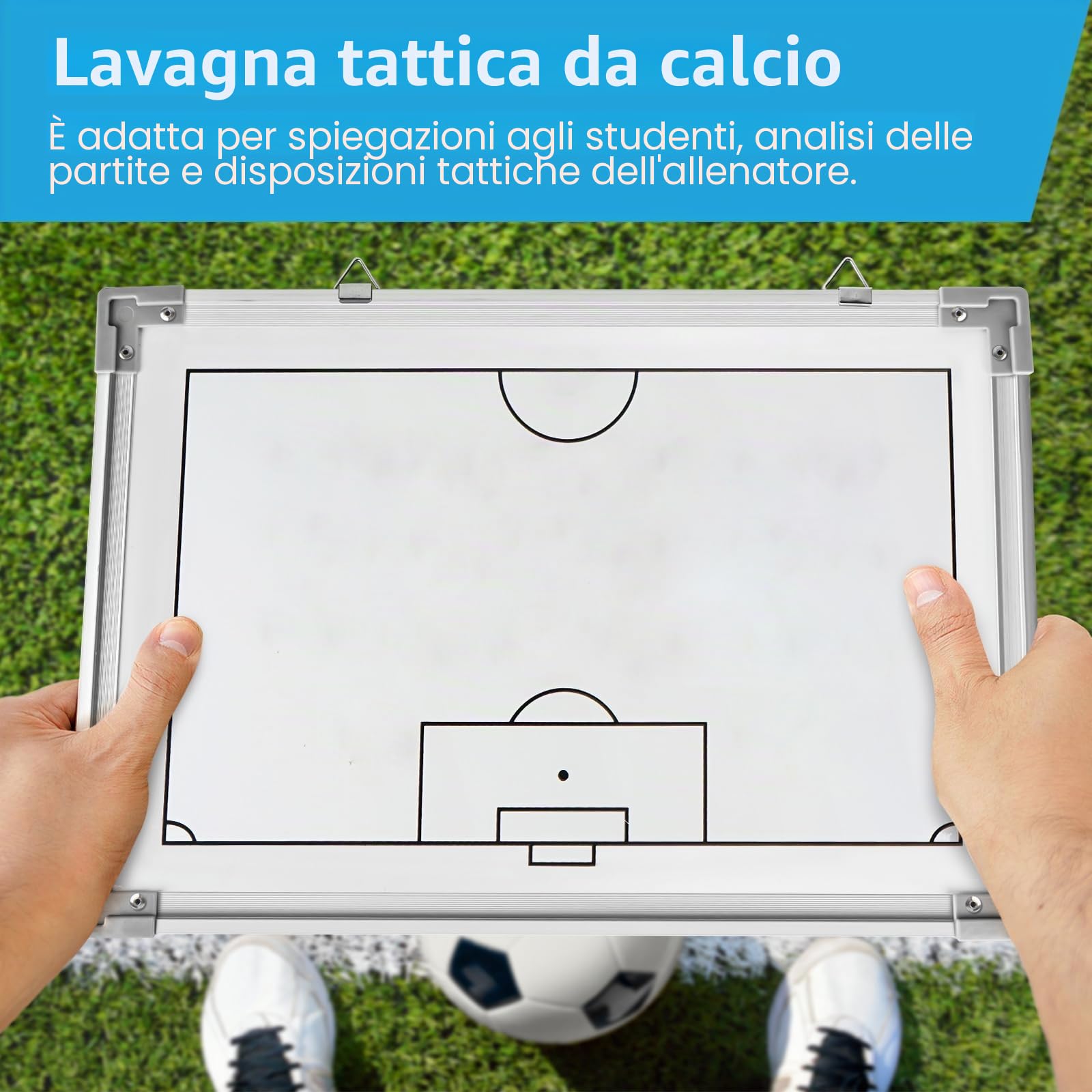 Cartella Tattica per Allenatore di Calcio, RoseFlower Lavagna Magnetica Calcio Attrezzatura da allenamento con Penne, Gomma, Spazzola - Coach board per Organizzazione Giocatori Tattiche e Strategie #4