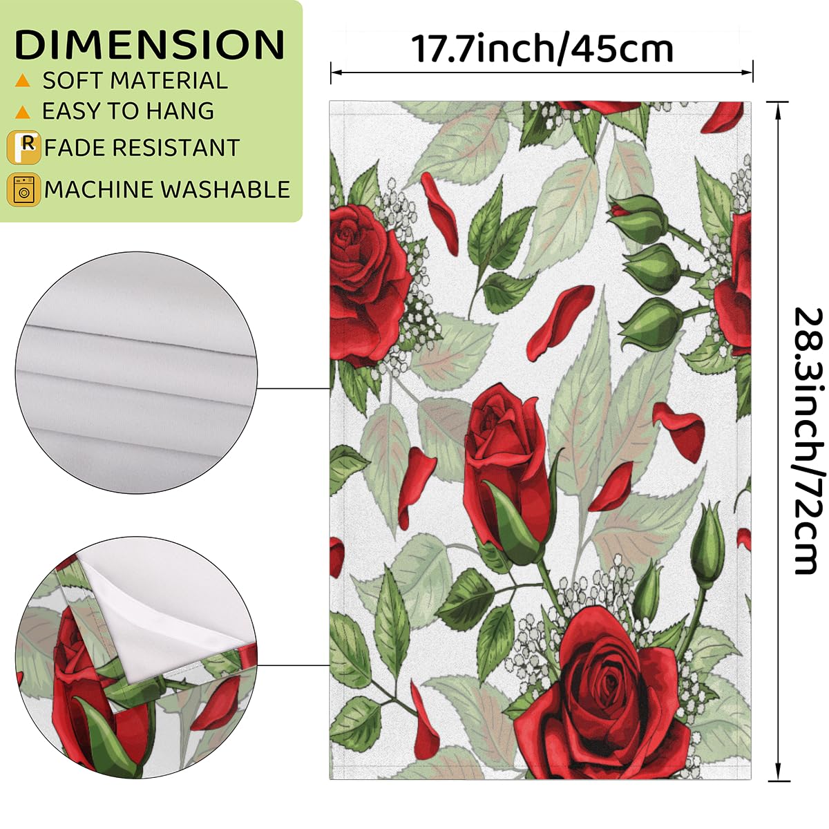 Set di 2 asciugamani da cucina in stile retrò floreale con margherita e api morbidi per asciugare il piatto assorbente strofinaccio per cucinare il bagno 45 x 60 cm