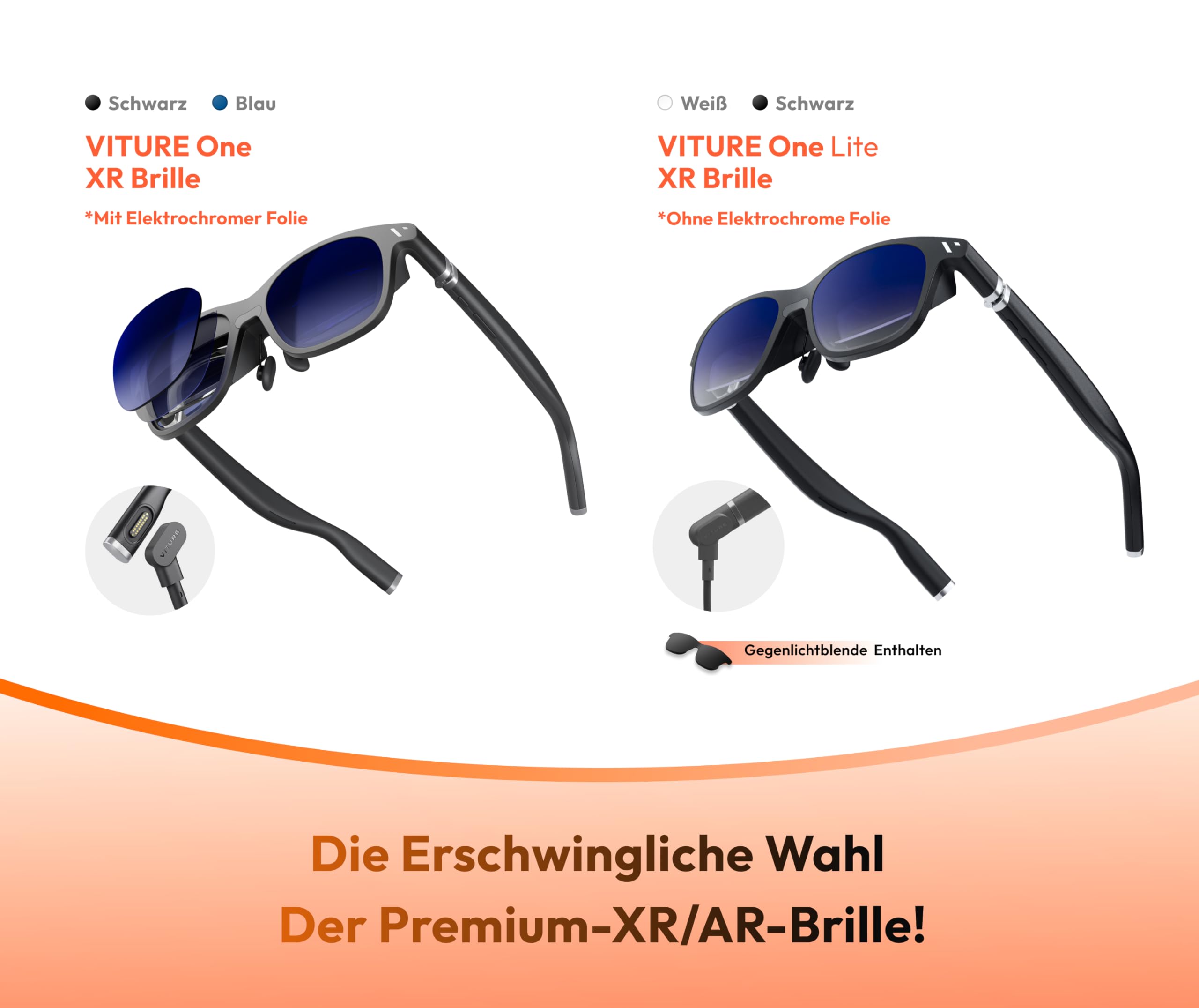 VITURE One Lite XR Brille, 120 Zoll Full-HD, Harman Sound, AR  