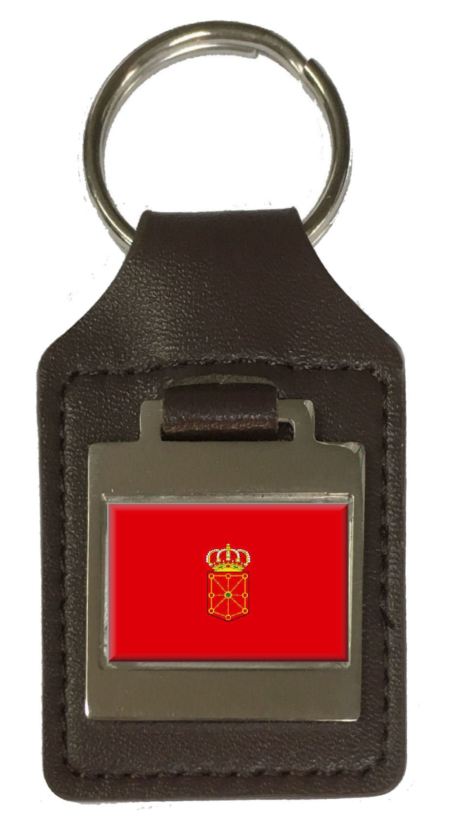 Porte-clés en cuir gravé drapeau navarre : accessoire de mode et blason