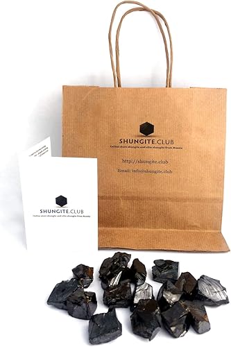 Shungite Club Piedra de shungita de élite para agua, piedras crudas nobles de shungita (0.4 libras 0.17-0.35 onzas por piedra)