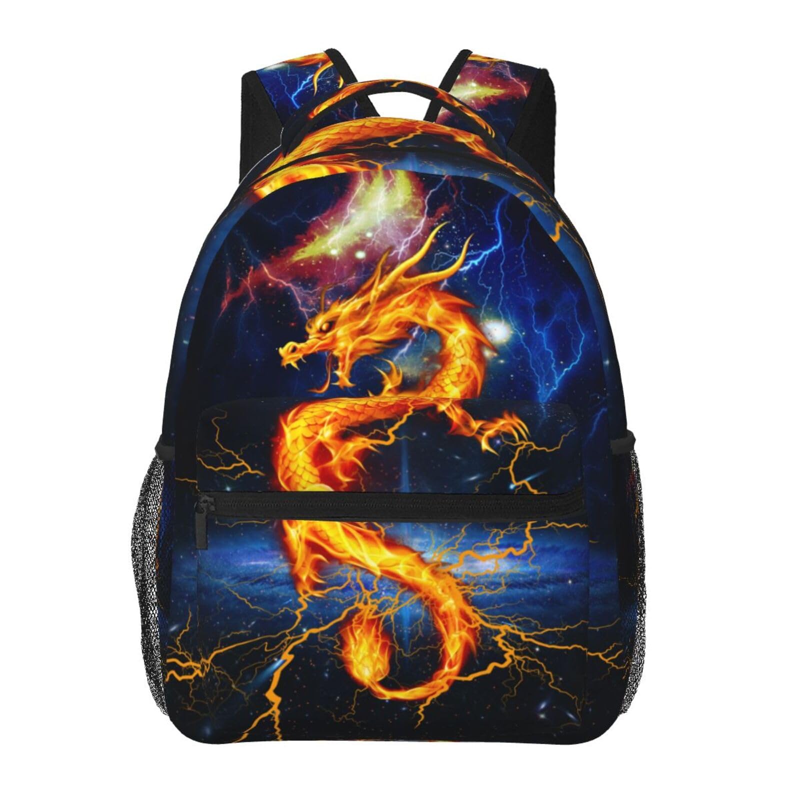 Giwawa Flaming Dragon Backpack for Girls Cool Lighting Bookbags for 2nd 3rd 4th 5th 6th Grade Boys Kids Animal Backpacks Back to School Gifts