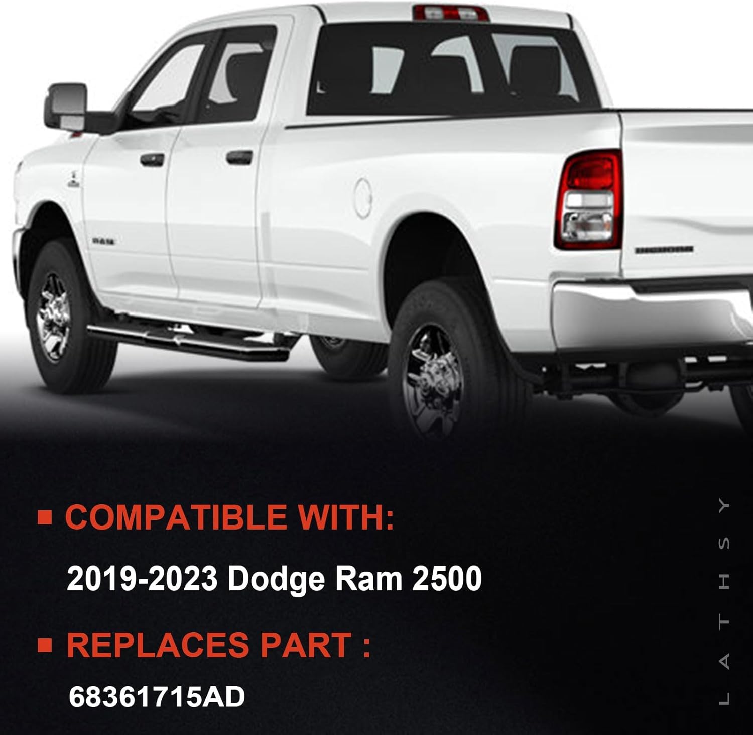 Tail Lights Red Bezel Compatible With 2019-2023 Dodge Ram 2500 Left Driver Side Replace:68361715AD
