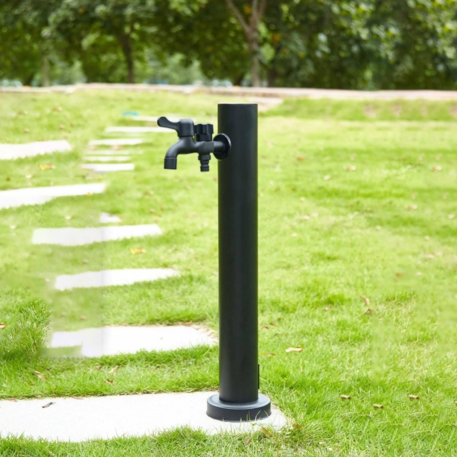 BHGFYXBS Outdoor Stainless Steel Garden Water Column - Freestanding Hose Stand & Water Dispenser Hydrant For Irrigation - 60Cm/23.6In,Black a-60CM/23.6IN