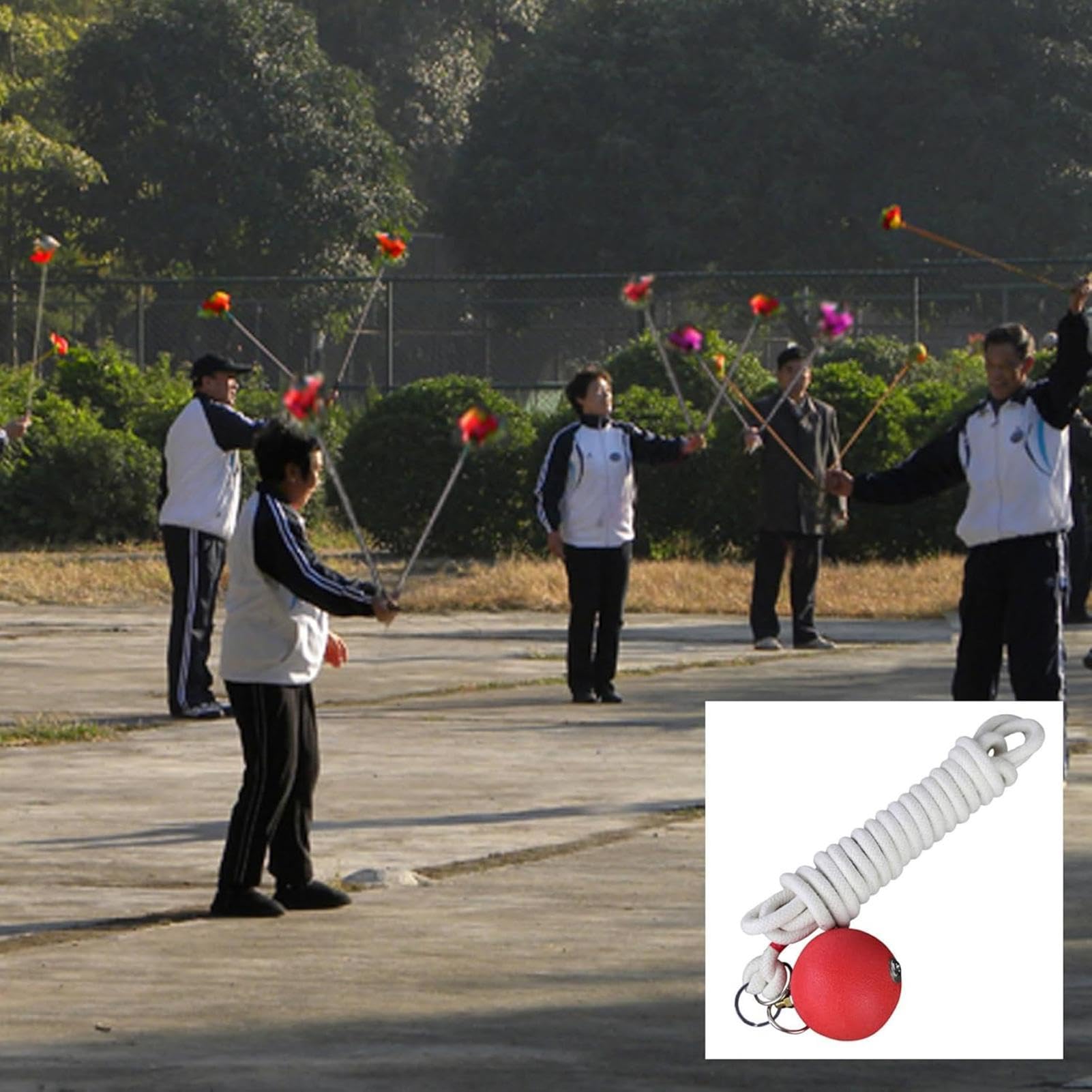 Rope Dart Hammer, Rubber Throw Practice, Martial Arts Equipment, Chinese Traditional Trainer, Flexible Training, 137.8 inches, Soft Training Equipment for Building Muscles