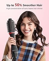 Vista 2 de Plus 2.0 Hair Dryer Brush Blow Dryer Brush in One, 2'' Oval Brush Head Hot Air Brush Styler & Volumizer with Ionic Technology, NTC Smart Temp Negro