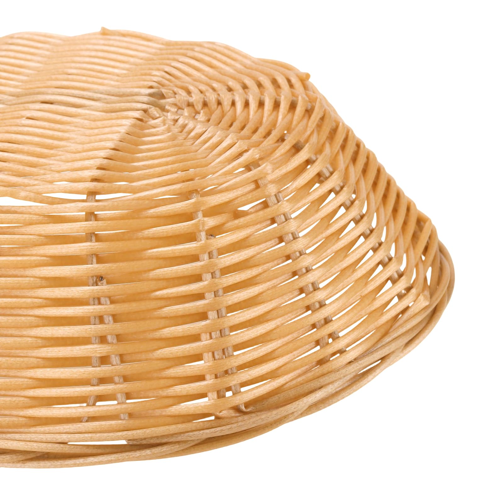 Lot de 12 Paniers en Plastique Imitation Rotin - 23 x 15 x 6,5 cm - Empilables - Pour Pain, Fruits, Collations, Légumes - Marron